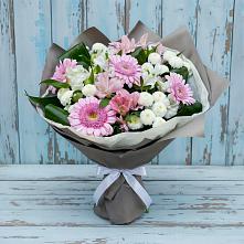 Букет цветов из:  Герберы, Альстромерии и Хризантемы в Большегривском