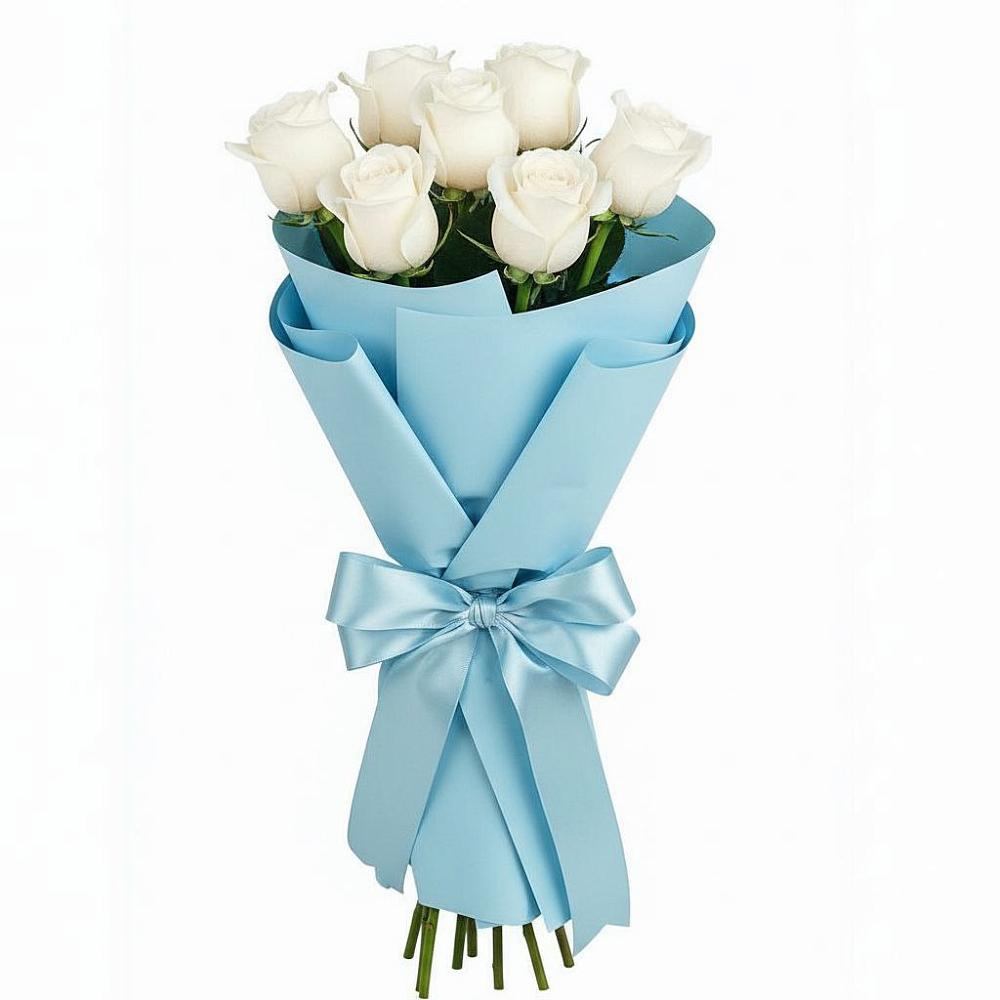 Букет 7 белых роз Проуд в Большегривском