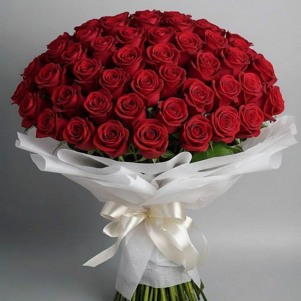 Букет 101 Красная роза Блэк Мэджик в Большегривском