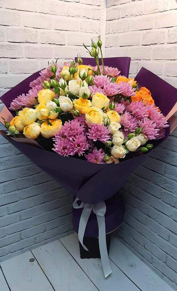 Букет цветов из: Хризантемы и Розы в Большегривском