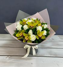 Букет цветов из:  Орхидеи и Розы в Большегривском