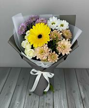Букет цветов из:  Розы, Герберы и Хризантемы в Большегривском