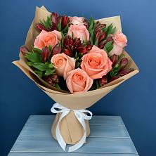 Букет цветов из:  Розы и Альстромерии в Большегривском