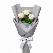 Букет 3 белые розы в Большегривском