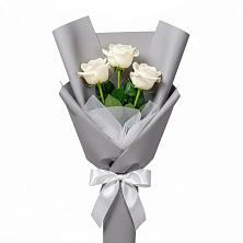 Букет 3 белые розы в Большегривском