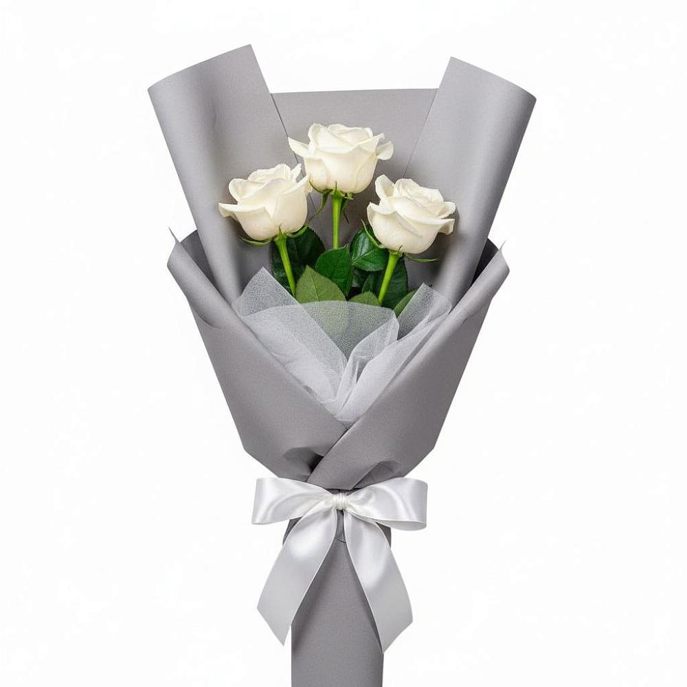 Букет 3 белые розы в Большегривском