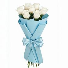 Букет 7 белых роз Проуд в Большегривском