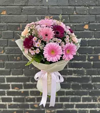 Букет цветов из:  Герберы и Хризантемы в Большегривском