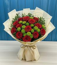 Букет цветов из:  Розы и Хризантемы #REPLACE_PRED# Большегривском