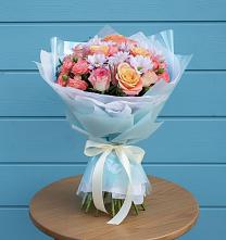 Букет цветов из:  Хризантемы и Розы в Большегривском