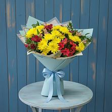 Букет цветов из:  Альстромерии и Хризантемы в Большегривском