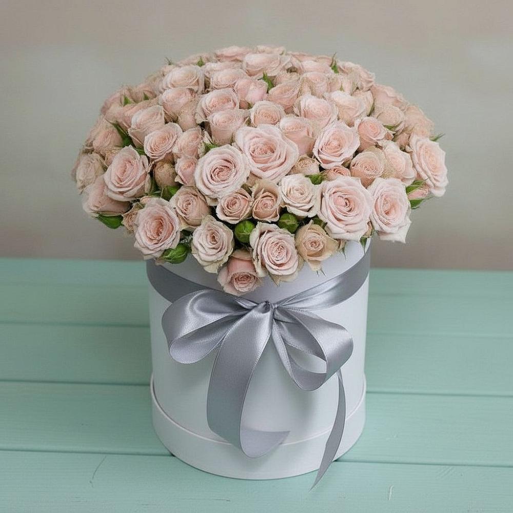 Цветочная композиция из Розы в шляпной коробке в Большегривском